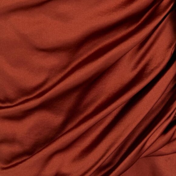 Veronica Beard 'Agatha' Ruched Stretch-Silk Satin Mini-Dress, Cognac - Picture 3 of 3